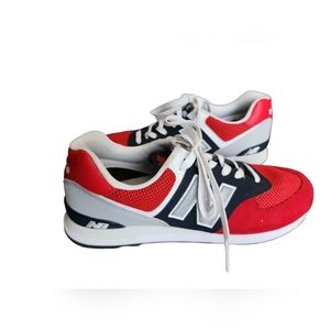 New Balance 574 Mens Red/Navy Size 11.   C0894